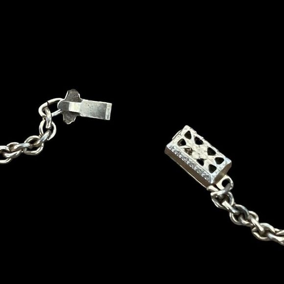 Vintage Royal Blue Rhinestone Faux Pearl Necklace Box Clasp - Picture 5 of 7